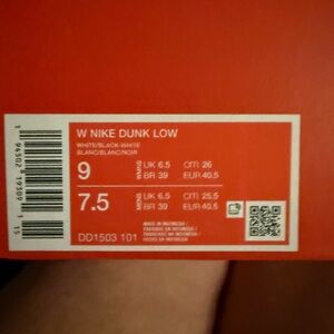 Nike Dunk Low in White and Black